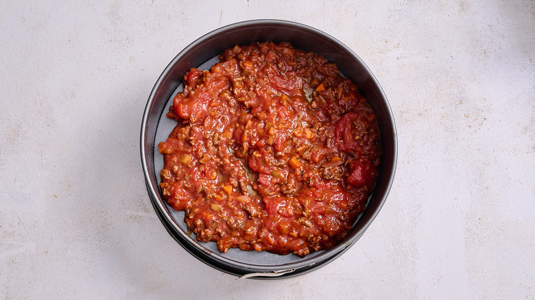 tomato sauce in pan