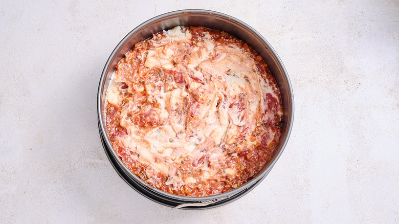 ricotta spread into springform pan