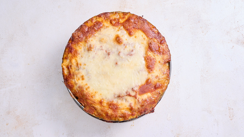 baked pasta in springform pan