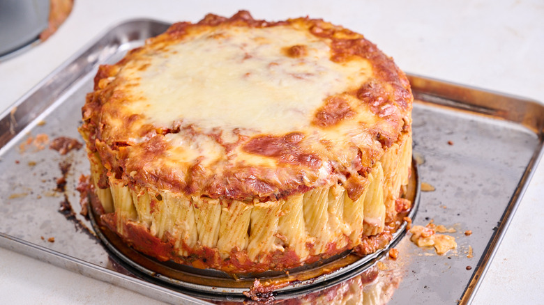 removing pasta from pan