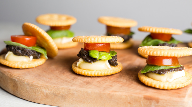 Ritz cracker sandwiches on board