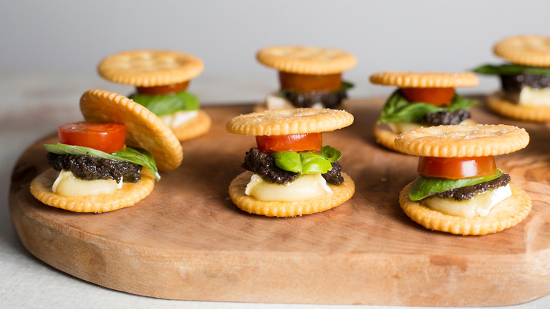 Ritz cracker sandwiches on board