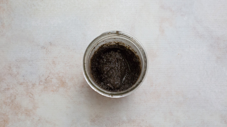 olive pate in Mason jar