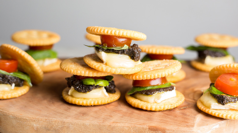 Ritz cracker sandwiches on board