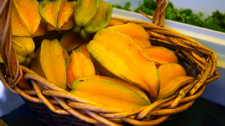 Basket of star fruits at Florida market