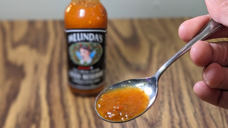 Melinda's sauce in spoon