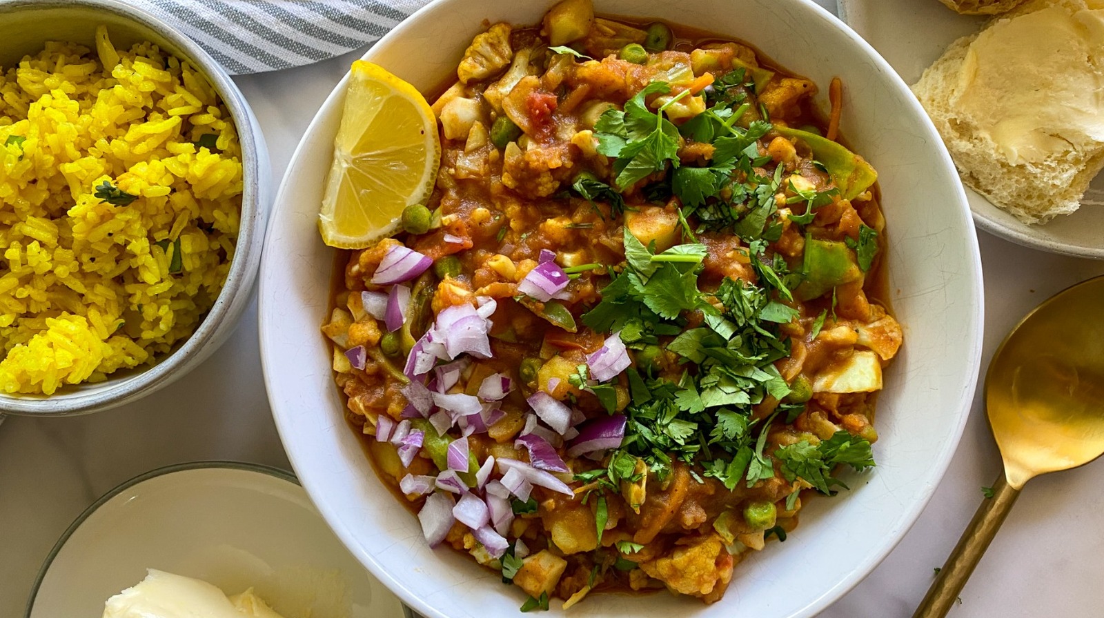 Messy Veggie Pav Bhaji Recipe