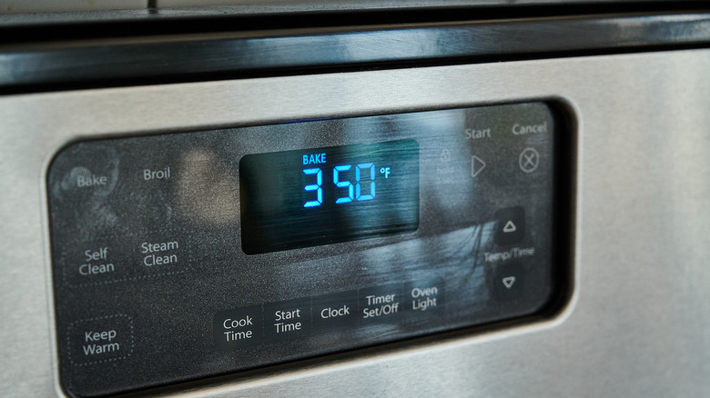 oven preheating to 350 degrees