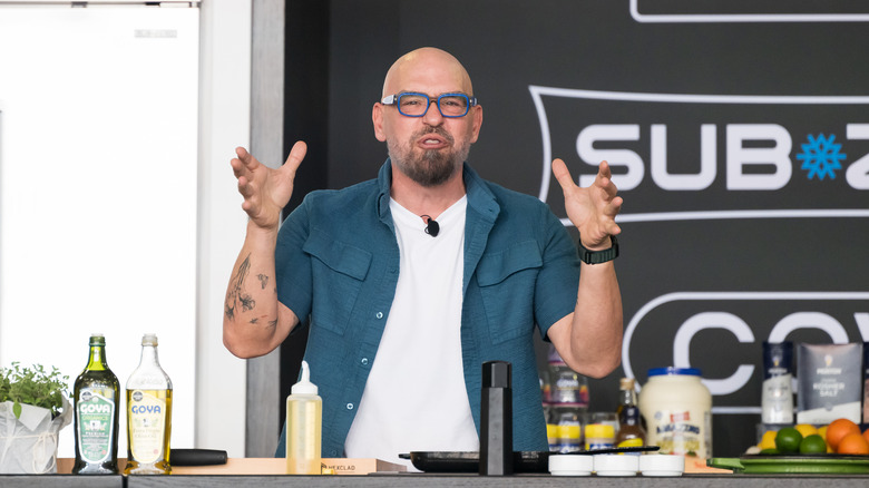 Michael Symon at a cooking event