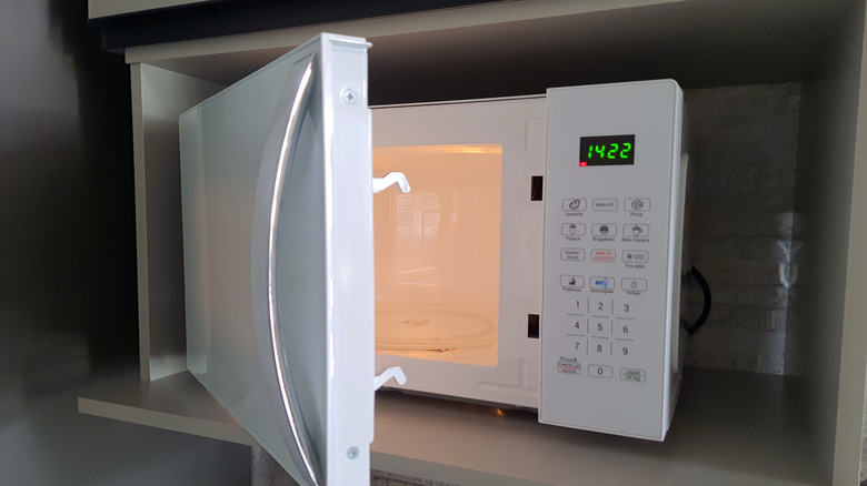 open white microwave