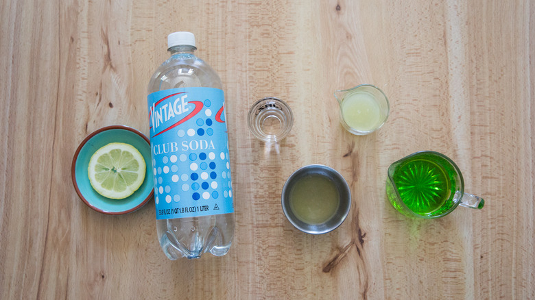 Midori sour ingredients on table