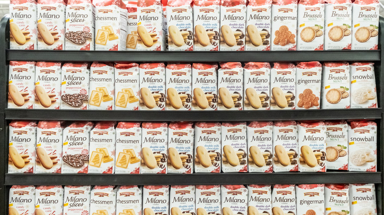 milano cookie packages on shelf