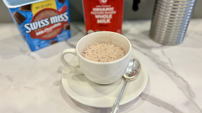 Swiss miss cocoa cup with milk