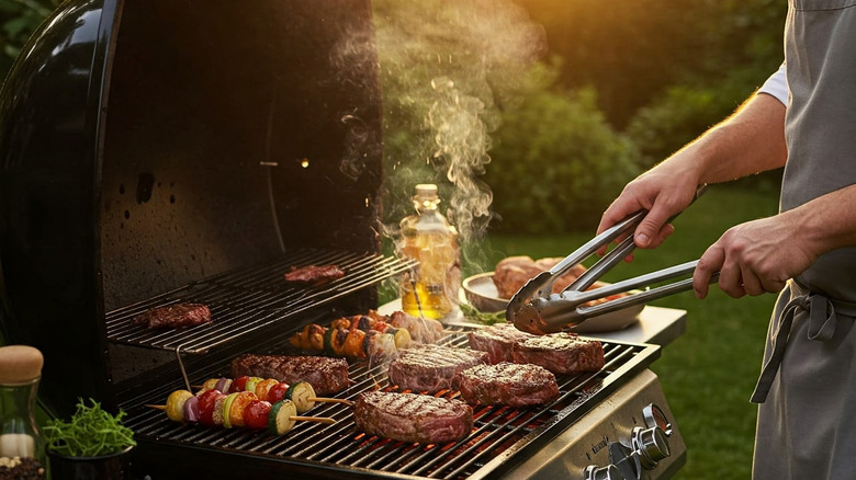 younger person grilling