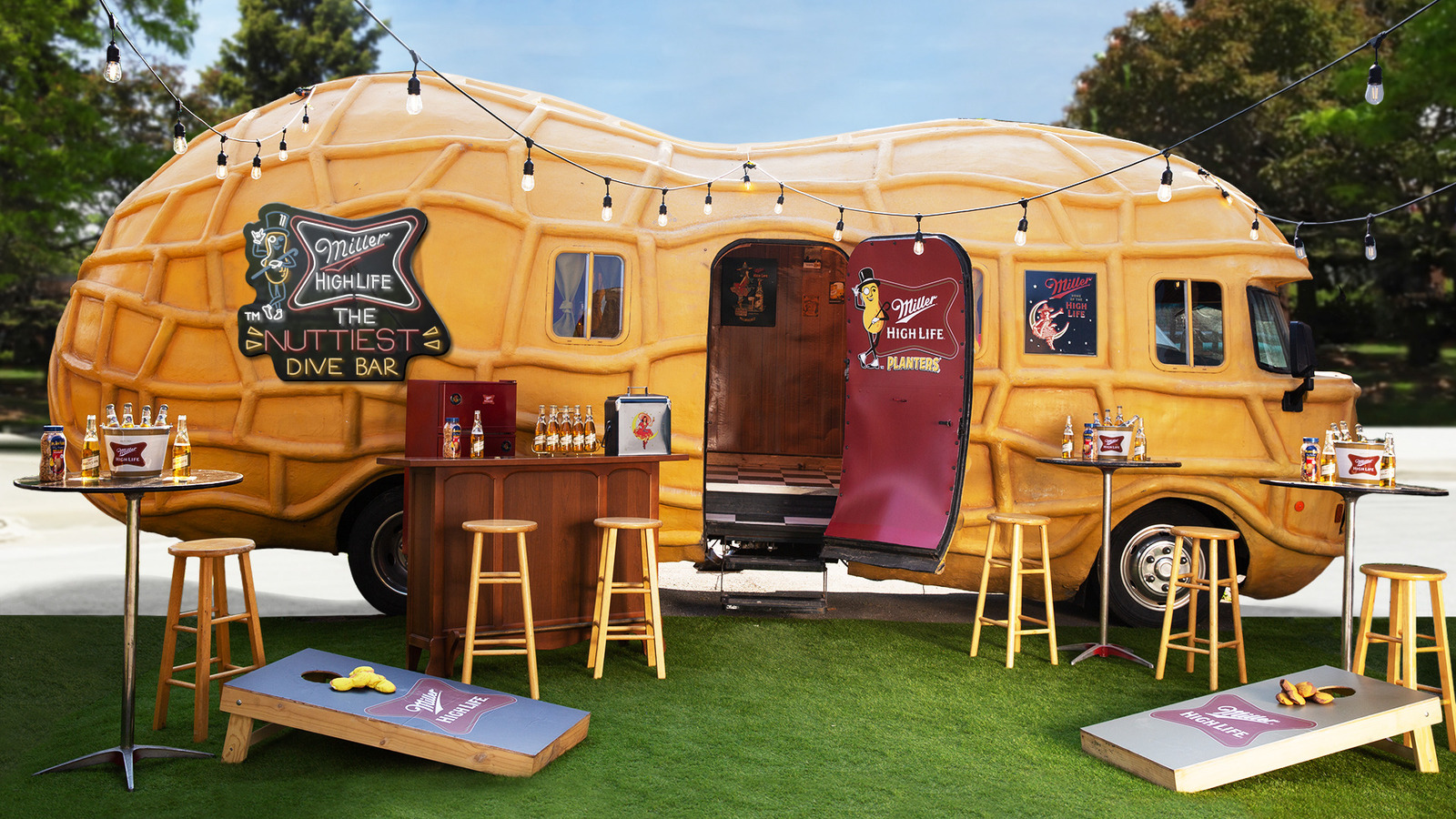 Miller High Life And Planters Transformed The Nutmobile Into A Dive Bar