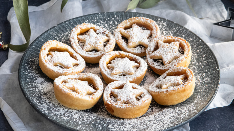 mince pies on a plate 