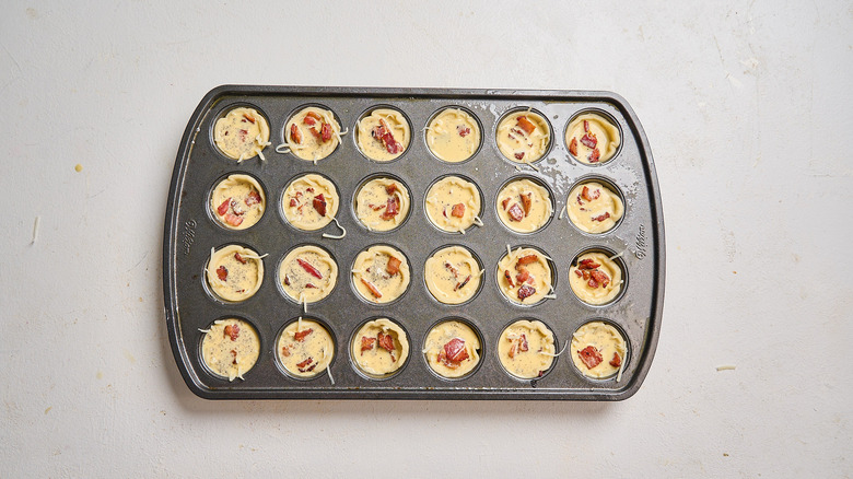 cups filled with egg mixture