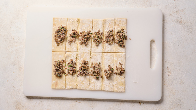 mushroom duxelles on puff pastry