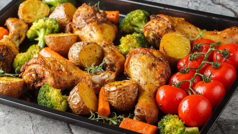 Food on baking sheet without parchment paper