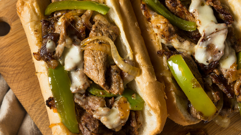Philly cheesesteak with peppers
