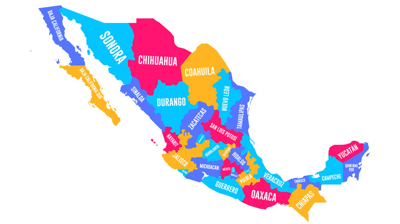 map of mexico regions