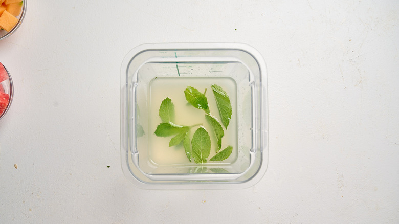 mojito stirred together in a container