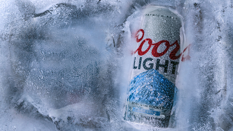 Coors Light can in ice