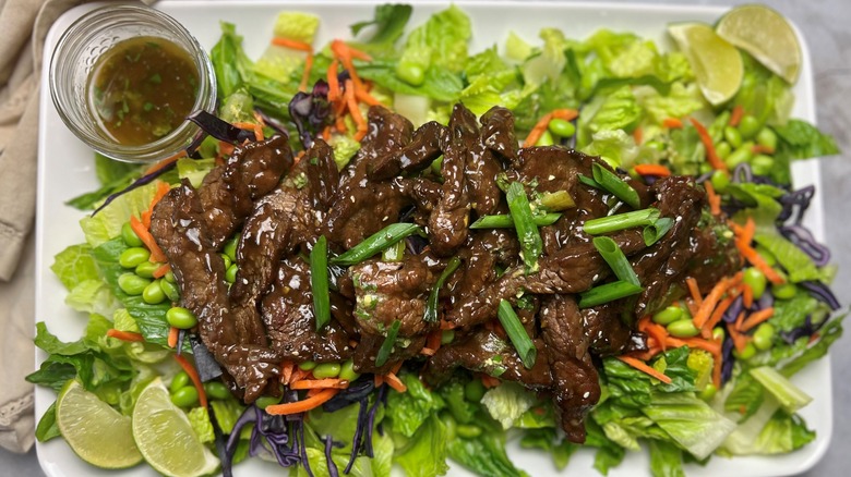 Mongolian Beef Salad With Ginger-Lime Vinaigrette Recipe