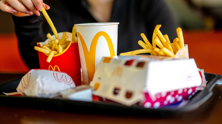 McDonald's meal on platter