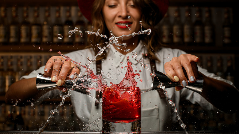 Bartender making a cocktail