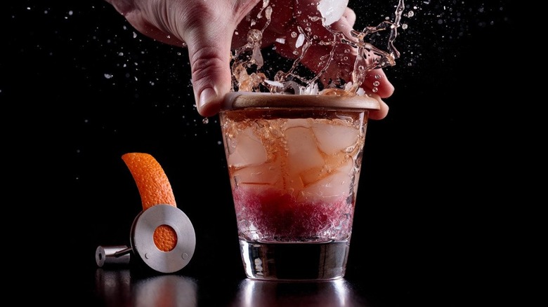 Cocktail being made at The Aviary