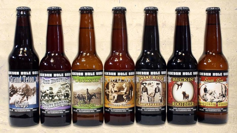 Line of assorted bottled flavors from Jackson Hole Soda