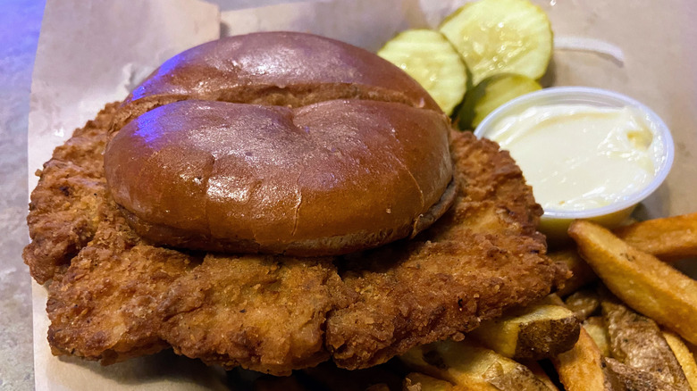 Pork chop sandwich