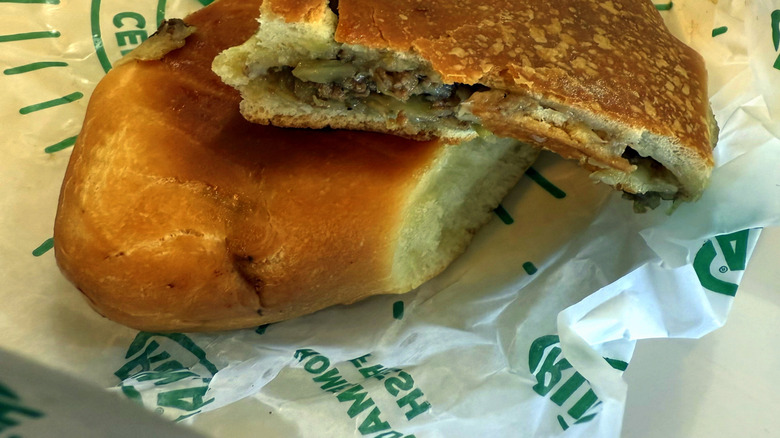 A Runza cut in half