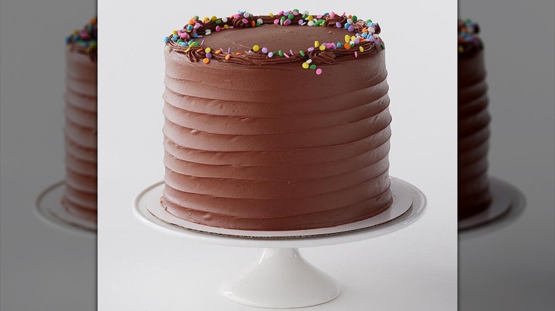 Magnolia Bakery chocolate cake with sprinkles
