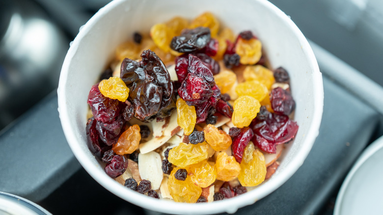 Starbucks' oatmeal topped with fruit and nuts