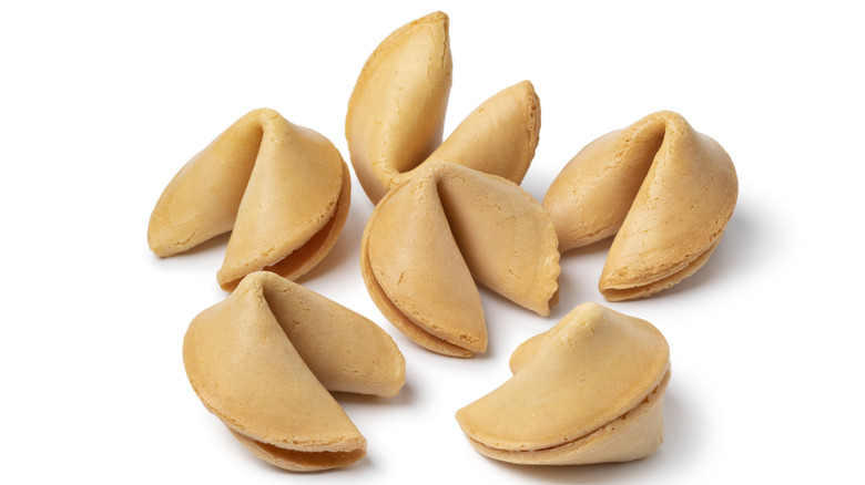 Fortune cookies on white background
