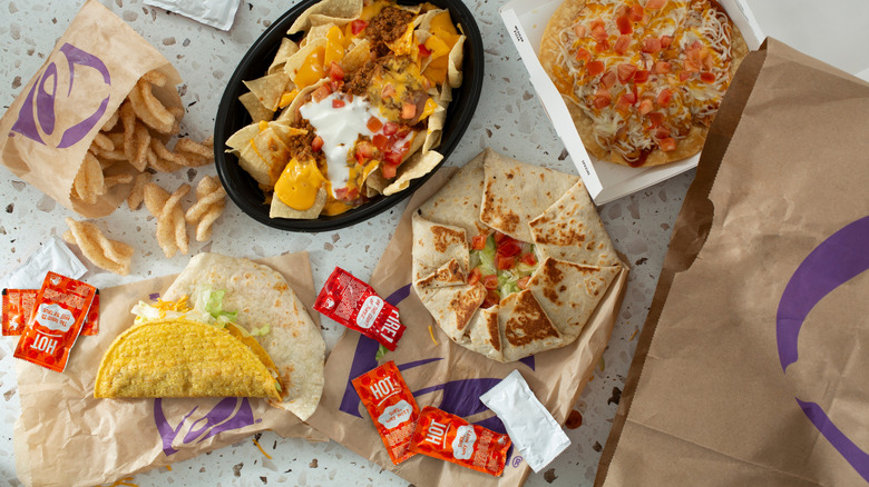 Assortment of Taco Bell foods