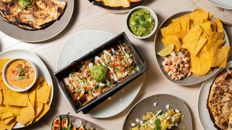 Mexican restaurant spread