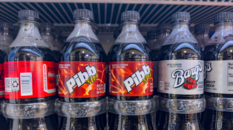Bottles of Mr. Pibb sodas.