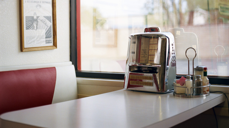 Vintage Juke Box on Diner Table