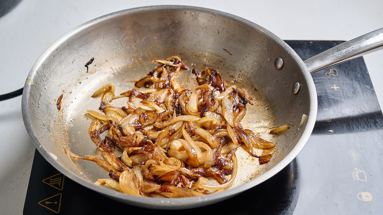 caramelized onions in a skillet