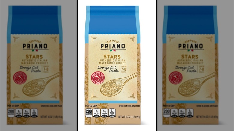 Blue and beige package of small Italian pasta