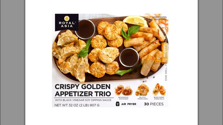 Box of Royal Asia Crispy Golden Appetizer Trio frozen snacks