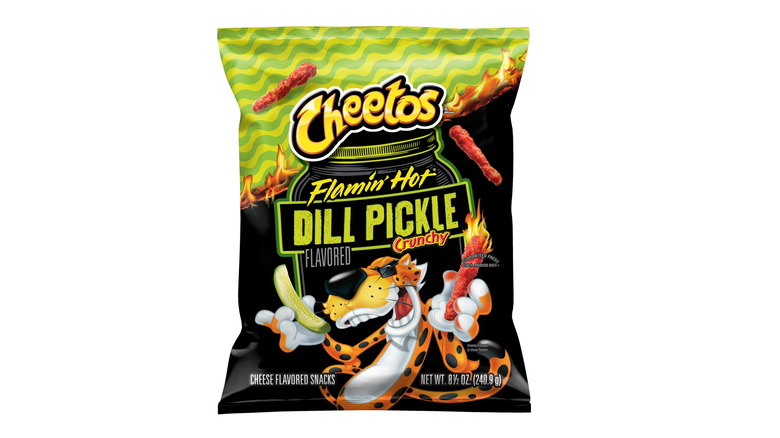 Bag of Cheetos Flamin' Hot Dill Pickle chips
