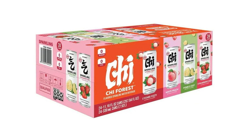 Box of Chi Forest Sparkling Water Variety Pack canned beverages