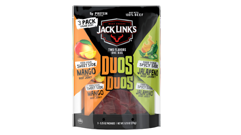 Bag of Jack Link's Duos Beef Jerky, Mango and Jalapeño flavor
