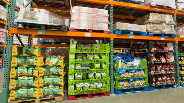 Various Costco snacks stacked up