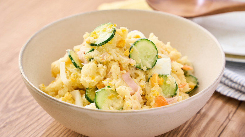 Bowl of Japanese potato salad