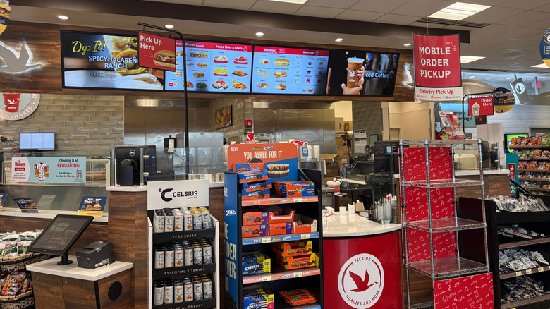 Hot food station at gas station convenience store
